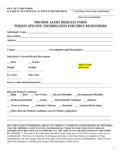 Premise Alert Request Form - Department of Human Services