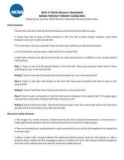 2015-17 NCAA Women`s Basketball MEDIA TIMEOUT FORMAT