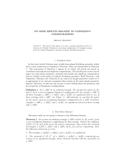 ON SOME RESULTS RELATED TO NAPOLEON`S