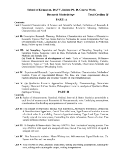 School of Education, DAVV, Indore Ph. D. Course Work Research