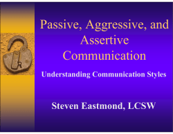 Passive, Aggressive, and Assertive i i Communication