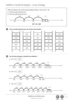 Addition mental strategies – jump strategy