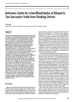 Reference Limits for Urine/Blood Ratios of