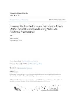 Crossing The Line In Cross-sex Friendships: Effects Of