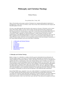 Philosophy and Christian Theology