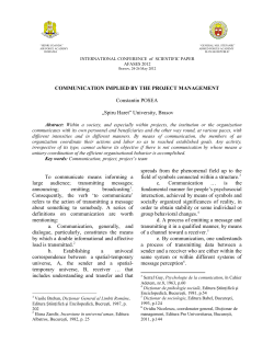 COMMUNICATION IMPLIED BY THE PROJECT MANAGEMENT