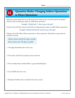 Quotation Marks: Changing Indirect Quotations to