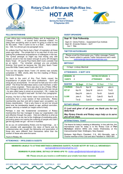 2 September 2004 - the ROTARY Club of Brisbane High