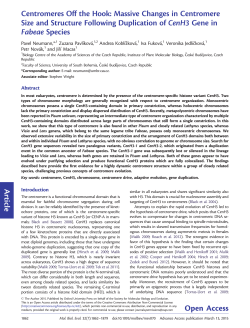 Article Centromeres Off the Hook: Massive Changes in Centromere