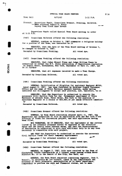 SPECIAL TOWN BOARD MEETING QlQ Town Hall 8/23/67 5:15