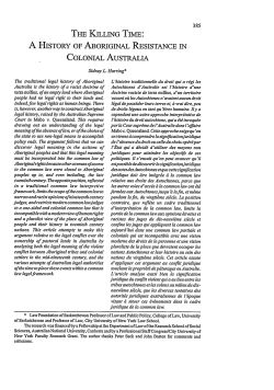 Killing Time: A History of Aboriginal Resistance in Colonial Australia