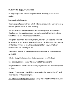 Study Guide: Night by Elie Wiesel Study your packet! You are
