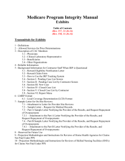 Medicare Program Integrity Manual