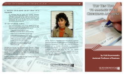 Top Ten Tips to manage your Checking Account