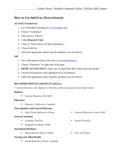 How to Use Infotrac - MassBay Community College