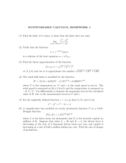 MULTIVARIABLE CALCULUS, HOMEWORK 4 (1) Find the limit, if it