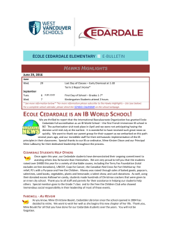 ecole cedardale is an ib world school!
