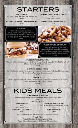 starters kids meals