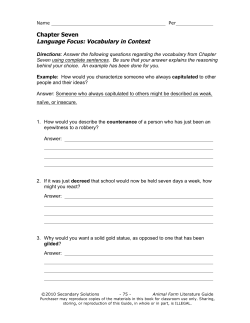 Language Focus: Vocabulary in Context