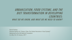Urbanization, food systems, and the diet transformation in