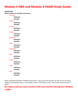 Module 4 DBA and Module 4 EXAM Study Guide