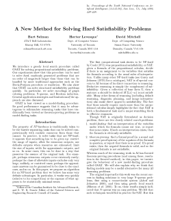 A New Method for Solving Hard Satisfiability Problems.