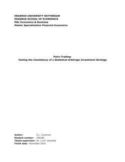 Pairs Trading_Testing the Consistency of a Statistical Arbitrage