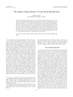 The Spatial Coding Model of Visual Word Identification