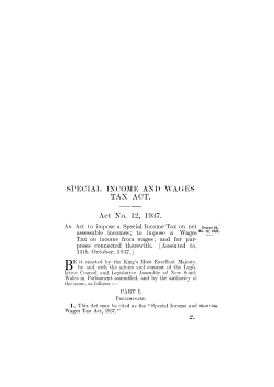 SPECIAL INCOME ANT) WAGES TAX ACT. Act No. 12, 1937.