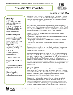 DNA Fruit Isolation Activity - University of Kentucky College of