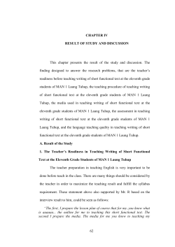 62 CHAPTER IV RESULT OF STUDY AND DISCUSSION This