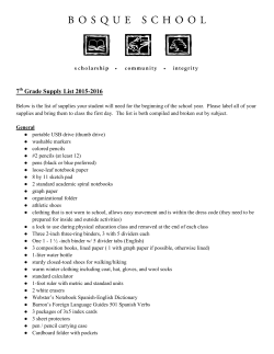 7 Grade Supply List 2015-2016
