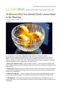 10 Reasons Why You Should Drink Lemon Water in