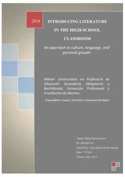 Introducing Literature in the High-School Classroom