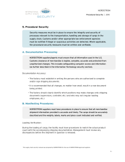 5. Procedural Security A. Documentation Processing