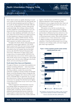 Pacific Urbanisation: Changing Times