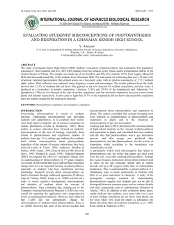evaluating students` misconceptions of photosynthesis and