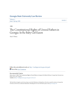The Constitutional Rights of Unwed Fathers in Georgia: In Re Baby