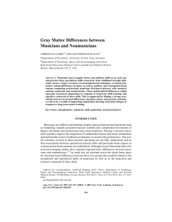 Gray Matter Differences between Musicians and Nonmusicians