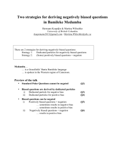 Two strategies for deriving negatively biased questions in Bamileke