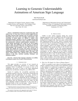 Learning to Generate Understandable Animations of American Sign