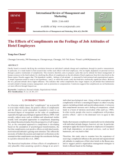 The Effects of Compliments on the Feelings of Job