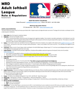 MRD Adult Softball League - Montrose Recreation District
