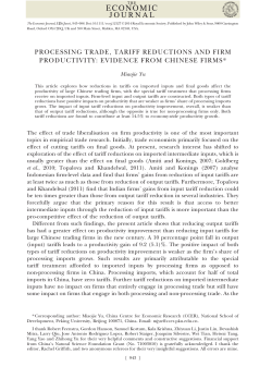 Processing Trade, Tariff Reductions and Firm Productivity: Evidence
