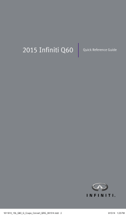 2015 Infiniti Q60 Convertible | Quick Reference Guide | Infiniti USA