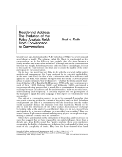 Presidential address: The evolution of the policy analysis