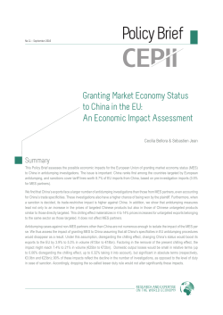 Granting Market Economy Status to China in the EU: An Economic