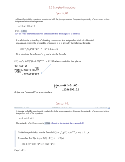 6.2 Examples/Explanations Question #1 Question #2