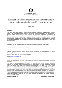 European financial integration and the financing of local