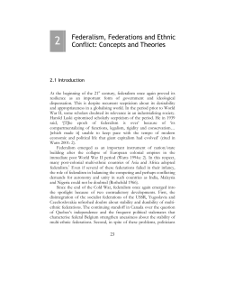 Federalism, Federations and Ethnic Conflict: Concepts and Theories